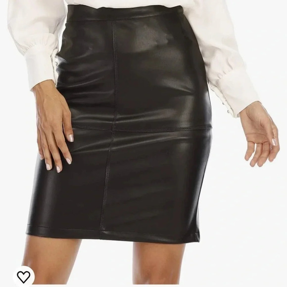 New Womens Leather Skirt, Bodycon High Waist Casual Zip PU Slim Mini - Picture 2 of 6